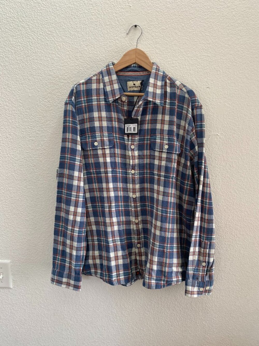 NWT The Normal Brand Mountain Shirt Mineral Blue Button Up Flannel Men's 2XL NEW